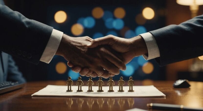 Legal tech partnership handshake symbolising success