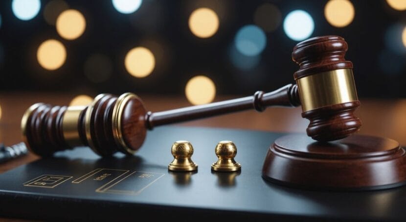 Gavel with digital icons showing legal tech trends