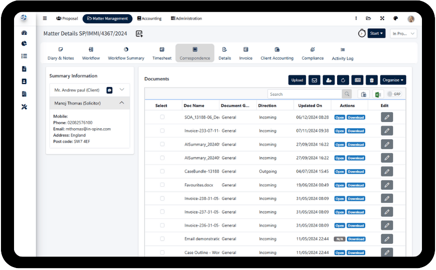 SpineLegal Document Management