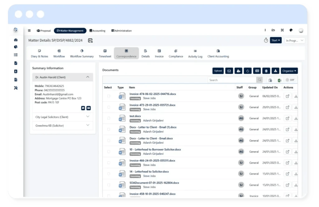 SpineLegal Correspondence