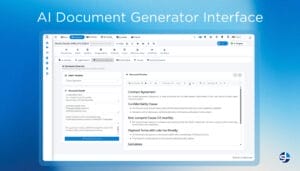AI-powered document generator interface by SpineLegal Software for efficient legal document creation.